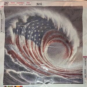 324- American Flag Wave Diamond Art
